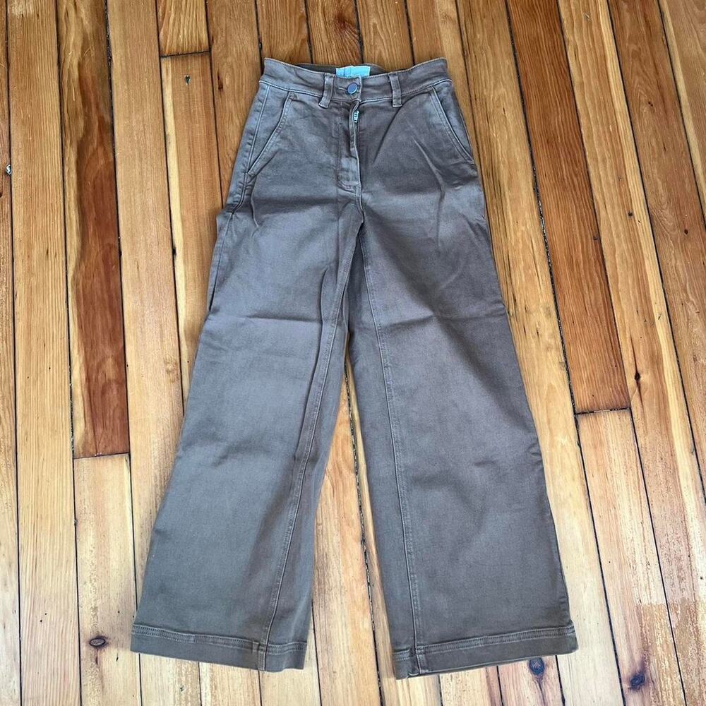 Everlane wide leg crop pants tan/camel/rust size 00